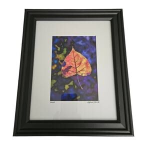 Signed Mark Timmel Framed Leaf Art Print 2008 Modern Wall Decor